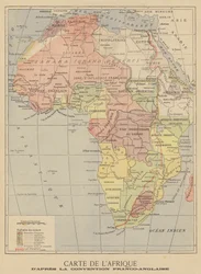 Map of Africa after the signing of the Anglo-French Agreement of March 1899